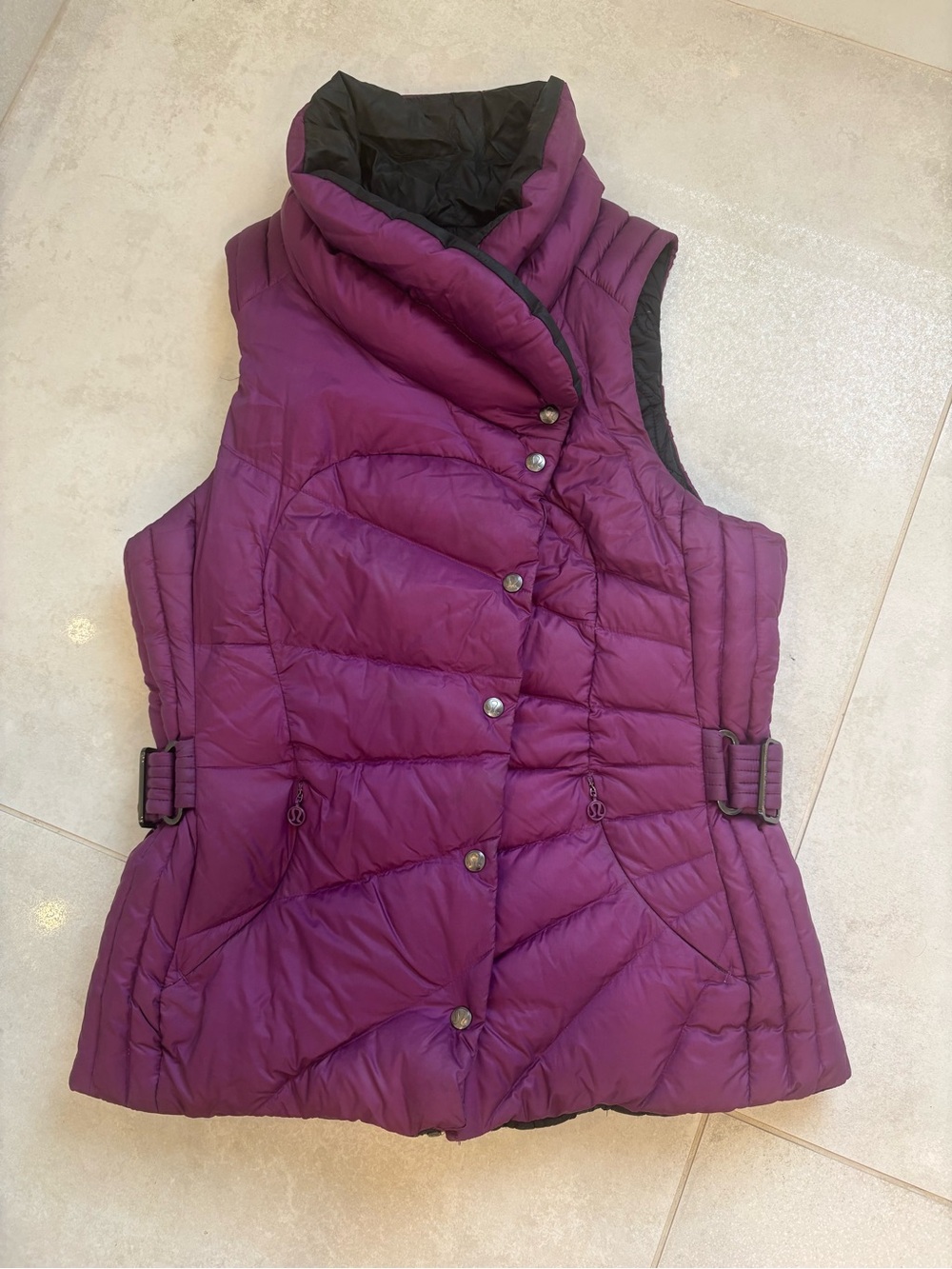 lululemon athletica Plum Quilted Down-Style Vest -Reversible